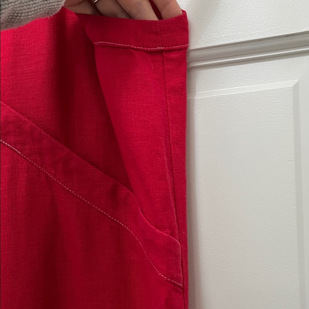 Basic Threads Linen Blend Cherry Red Sleeveless M… - image 7